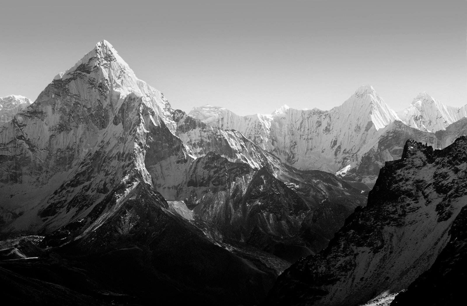 Himalaya Mountains Black and White